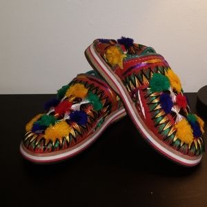 Hand made women's Moroccan Amazigh Berber slippers